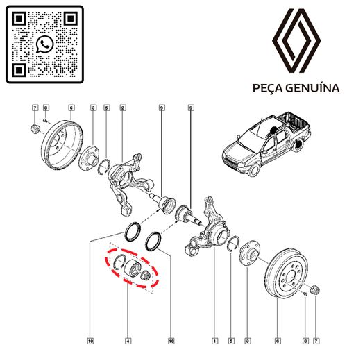 RN 04312R 432104312R ROLAMENTO DE RODA TRAS. OROCH 2.0 4X4